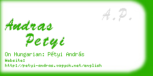 andras petyi business card